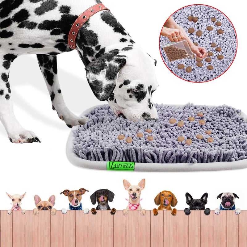 LAMTWEK Snuffle Mat for Dogs, 17" x 21" Dog Snuffle Mat Interactive Feed Game for Boredom, Encourages Natural Foraging Skills and Stress Relief, Easy to Fill Machine Washable - Image 2